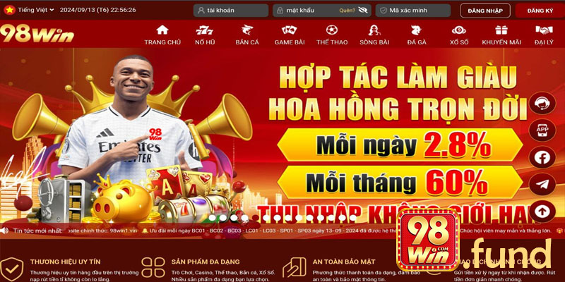 Chi tiết điều khoản trở thành đại lý nhà cái 98win 